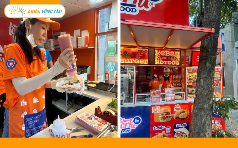 Món kebab Thổ Nhĩ Kỳ nóng hổi với vỏ bánh giòn tan tại một tiệm bánh mì ở Vũng Tàu.