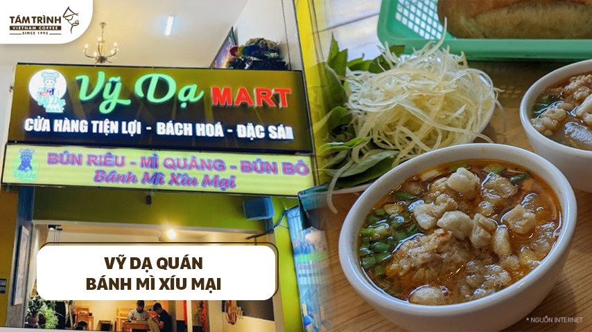 Một phần bánh mì xíu mại đầy đủ topping hấp dẫn