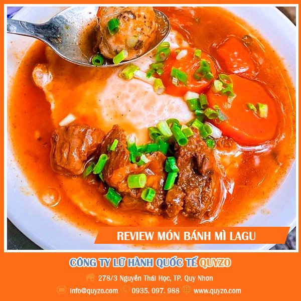 Một phần lagu bánh mì Quy Nhơn tại quán Nguyễn Huệ, đặc sản ẩm thực đường phố