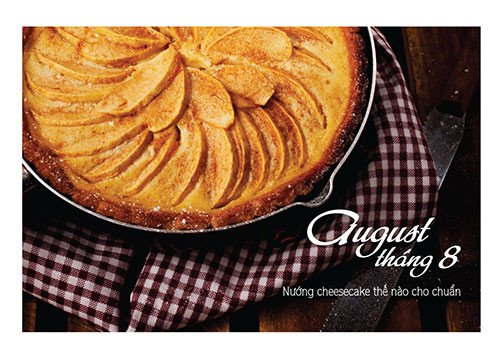 Một trang sách với hình ảnh bánh ngọt hấp dẫn, thể hiện phong cách ẩm thực của Anh Thư