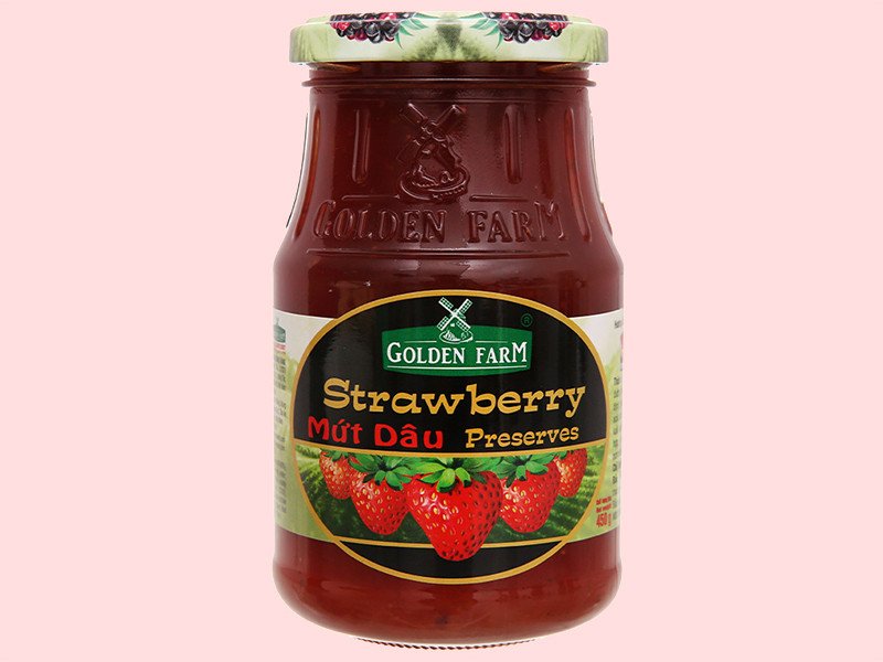 Mứt dâu Preserves Golden Farm làm từ dâu tây Đà Lạt, lựa chọn cổ điển cho mứt phết bánh mì