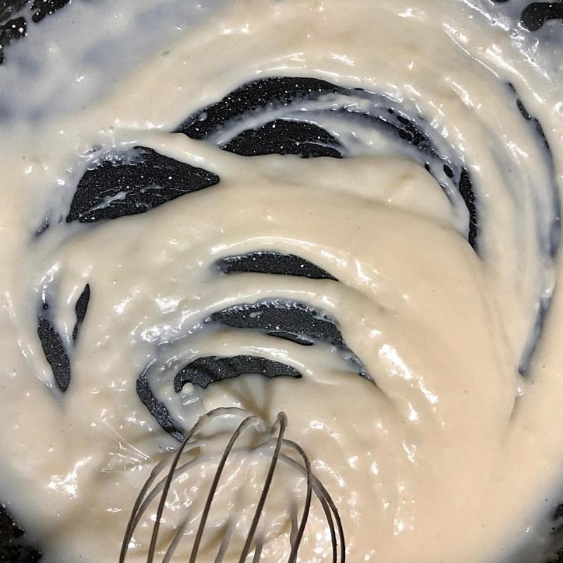 Nấu hỗn hợp bột cơ bản cho bánh mì tròn Hàn Quốc