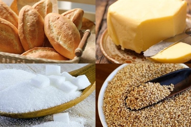 Nguyên liệu chính cho món bánh mì chiên bơ đường, chuẩn bị cho cách làm bánh mì chiên giòn