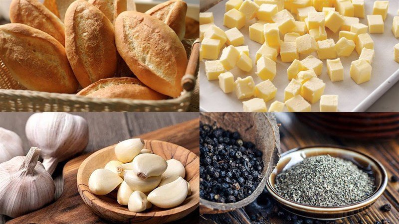 Nguyên liệu chính làm bánh mì bơ tỏi kiểu Việt Nam