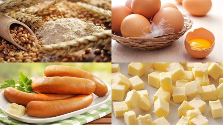 Nguyên liệu chuẩn bị để làm bánh mì xúc xích đơn giản tại nhà