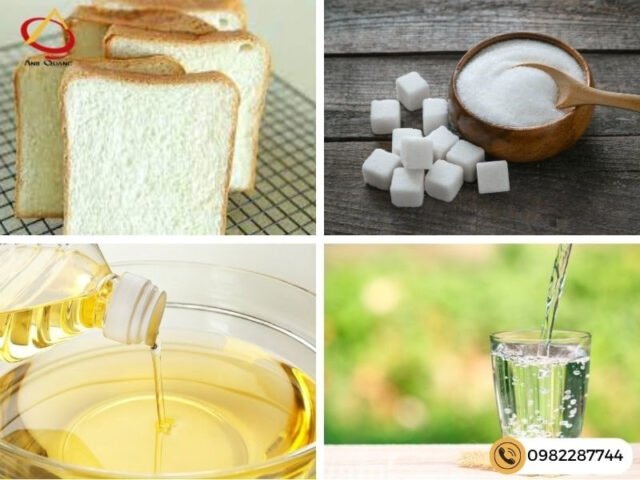 Nguyên liệu chuẩn bị làm bánh mì tẩm đường giòn rụm tại nhà