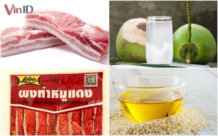 Nguyên liệu chuẩn bị làm sốt xá xíu bánh mì