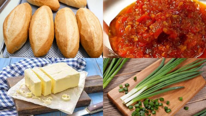 Nguyên liệu đầy đủ làm bánh mì nướng muối ớt Đà Nẵng tại nhà