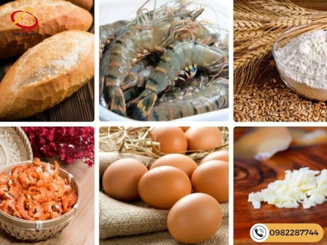 Nguyên liệu làm bánh mì chiên tôm