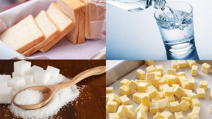 Nguyên liệu làm bánh mì ngào bơ đường