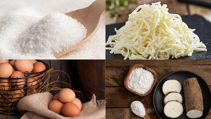 Nguyên liệu làm bánh mì phô mai dẻo Brazil