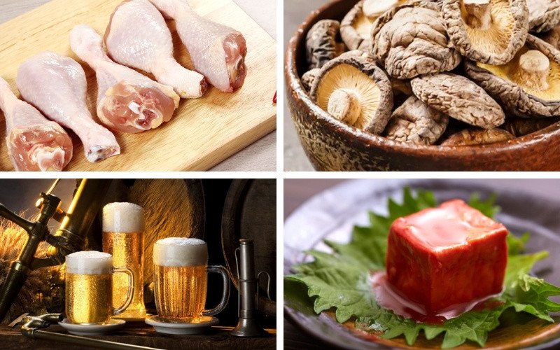 Nguyên liệu làm gà nấu nấm đông cô hầm bia