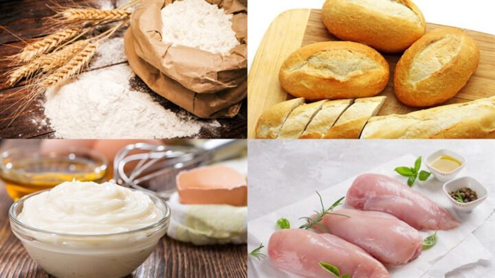 Nguyên liệu món ăn bánh mì gà phô mai