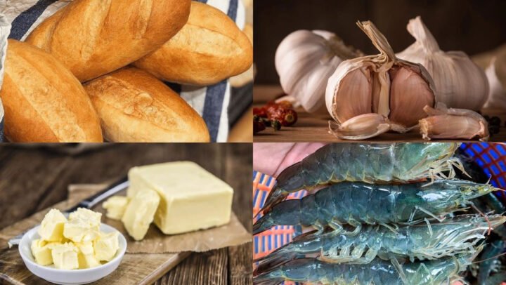 Nguyên liệu tôm tươi đã sơ chế sẵn sàng cho món sốt bơ tỏi