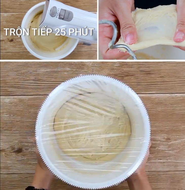 Nhào bột bánh mì phô mai chà bông đạt chuẩn