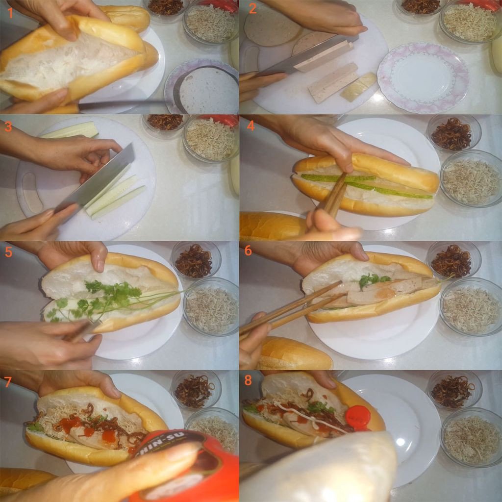 Những lát chả lụa thái mỏng, vàng ươm sẵn sàng cho món bánh mì thịt chả lụa thơm ngon