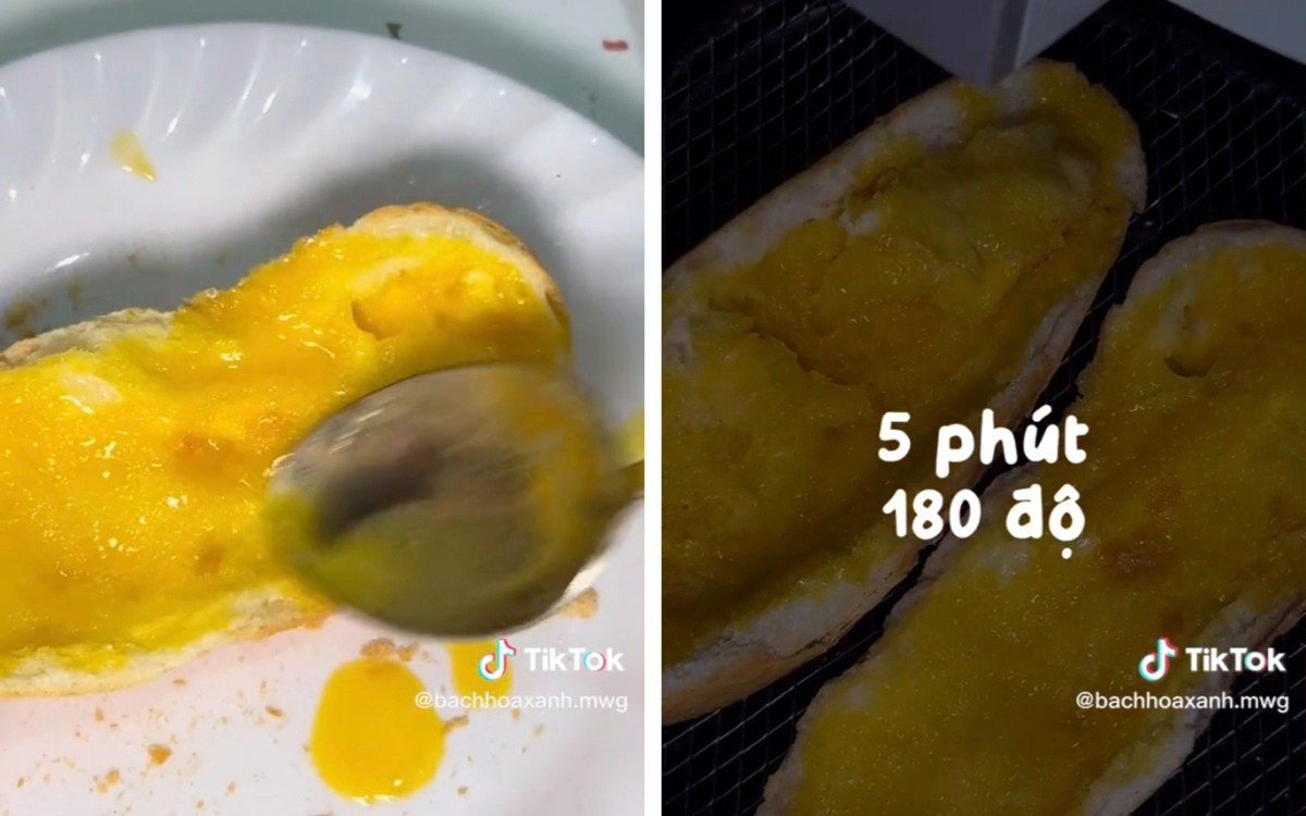 Nướng bơ nướng bánh mì trong nồi chiên không dầu