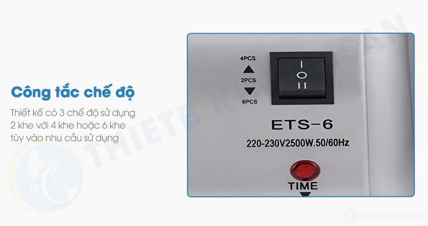 Nút điều khiển chế độ số khe nướng trên lò nướng bánh mì sandwich