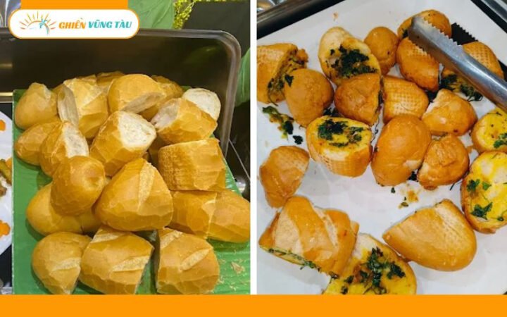 Ổ bánh mì chay đầy đặn tại quán Quan Âm Liên Thọ Vũng Tàu