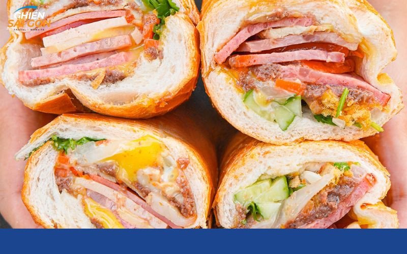 Ổ bánh mì Hoàng Lam bơ pate đầy đặn, hấp dẫn