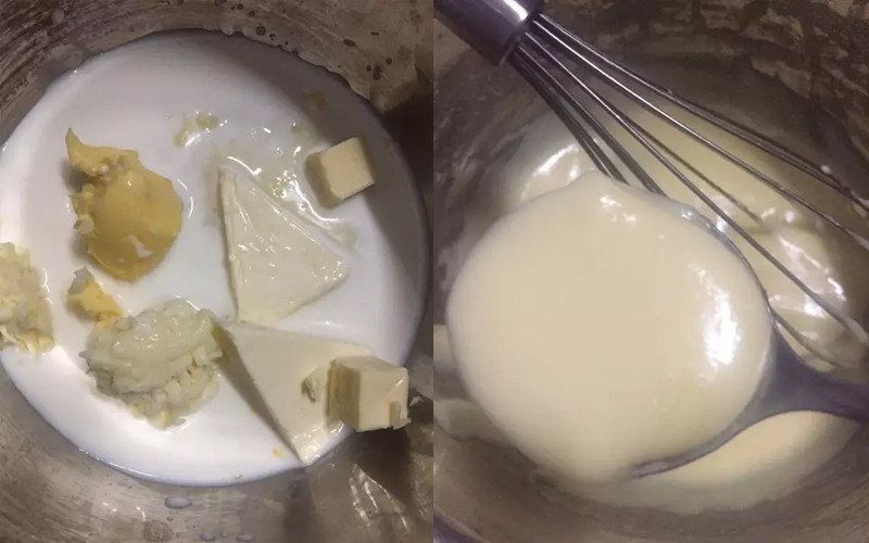 Pha chế hỗn hợp phô mai mozzarella béo ngậy
