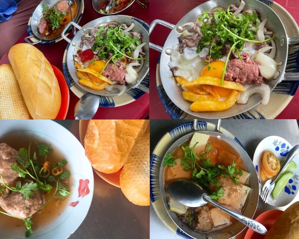 Phần bánh mì chảo đầy ắp topping với mức giá bình dân tại quán bánh mì chảo gần đây Cô Phương