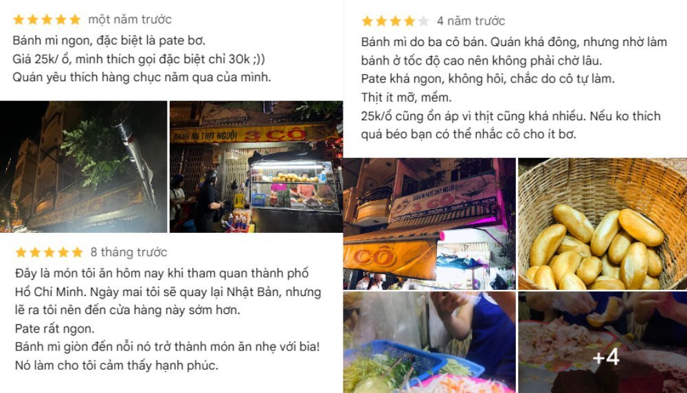 Phản hồi tích cực về Bánh mì 3 Cô
