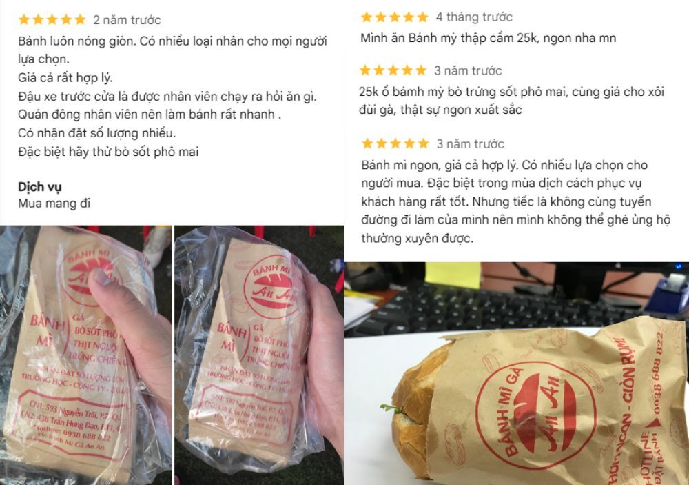 Phản hồi tích cực về Bánh mì gà An An