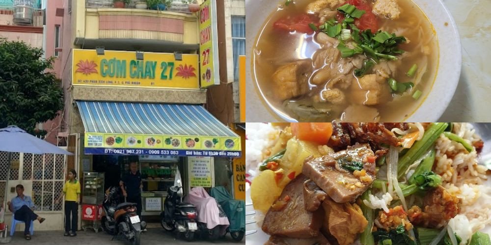 Quán cơm chay 27 nằm trên đường Phan Xích Long, Phú Nhuận