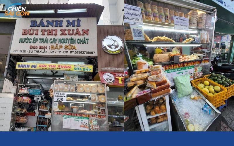 Quầy bánh mì Bùi Thị Xuân với nhiều loại nhân hấp dẫn