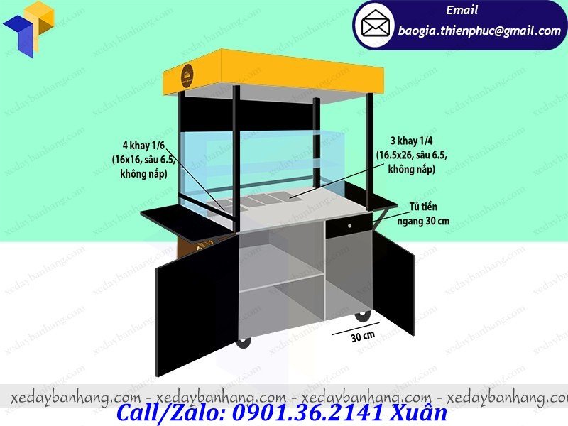 Quầy hàng di động chuyên bán bánh mì Việt Nam