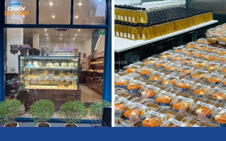 Quầy phục vụ sạch sẽ của tiệm bánh mì Thiên Thủ Đức