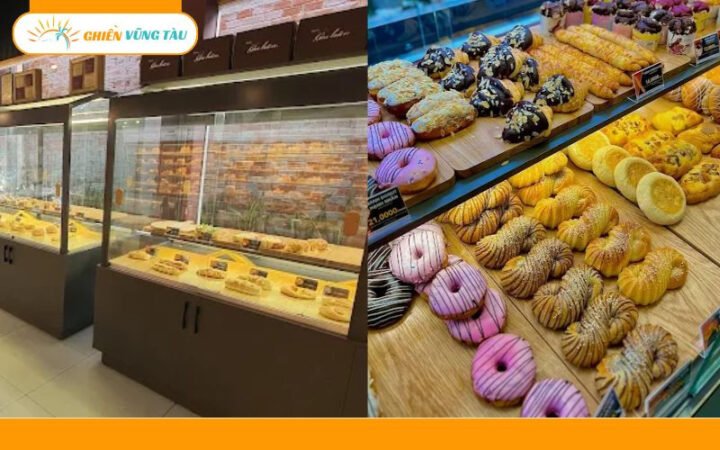 Quầy trưng bày sản phẩm bánh tươi ngon tại tiệm bánh Gia Hân