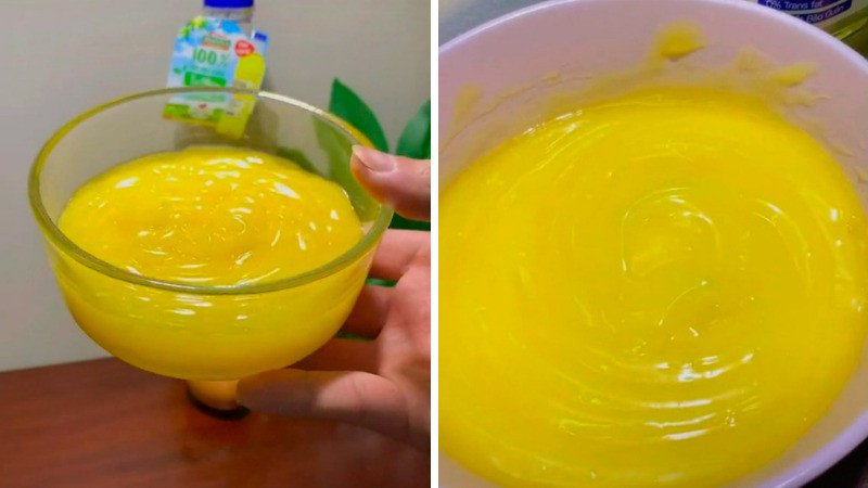 Sốt bơ bánh mì trứng gà thành phẩm, mịn màng, vàng óng sẵn sàng để thưởng thức