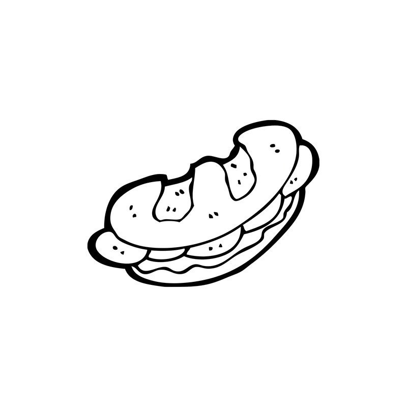 tập tô hình ổ bánh mì đơn giản cho bé