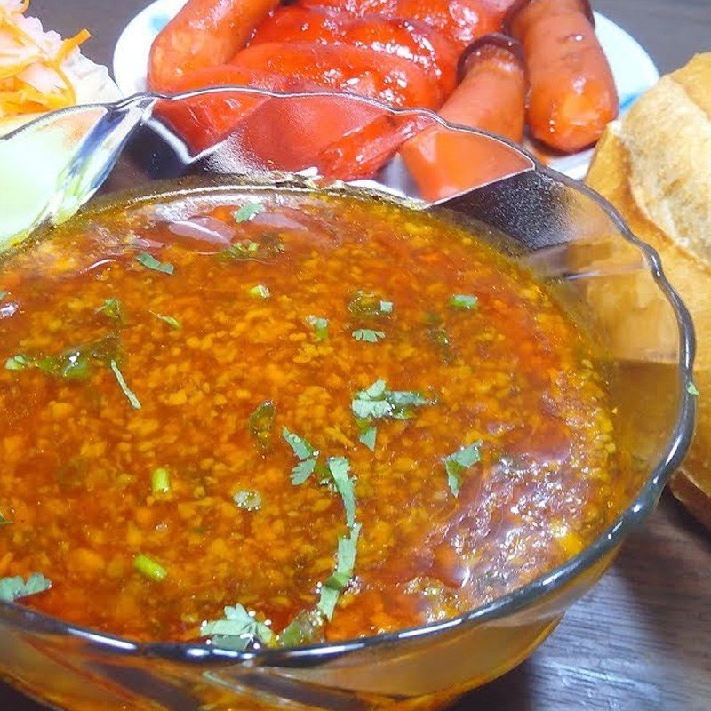 Thành phẩm nước sốt bánh mì chay nấm bào ngư đã hoàn thành