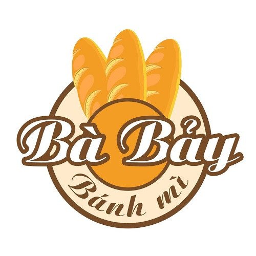 Thiết kế logo bánh mì đơn giản nhưng tinh tế, sử dụng màu sắc ấm áp