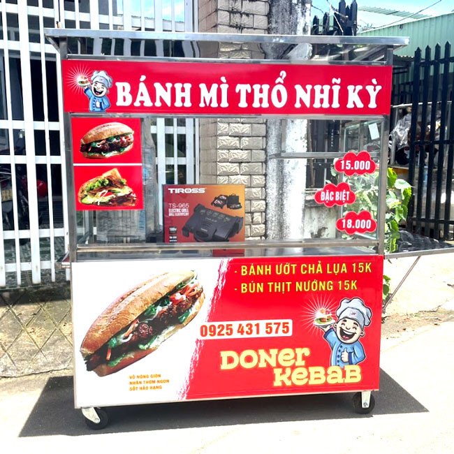 Thiết kế tủ bánh mì 1m5 mái bằng tích hợp lò nướng