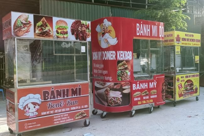 Thiết kế xe bánh mì có lò nướng hiện đại, thu hút khách hàng