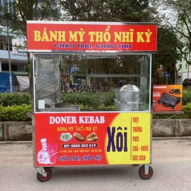 Thiết kế xe xôi bánh mì vỉa hè thu hút khách hàng