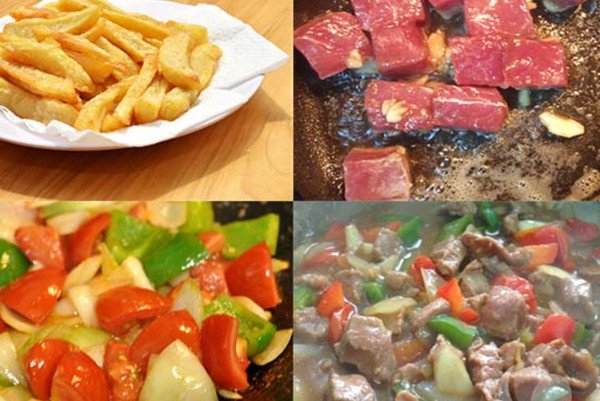 Thịt bò lúc lắc ăn bánh mì