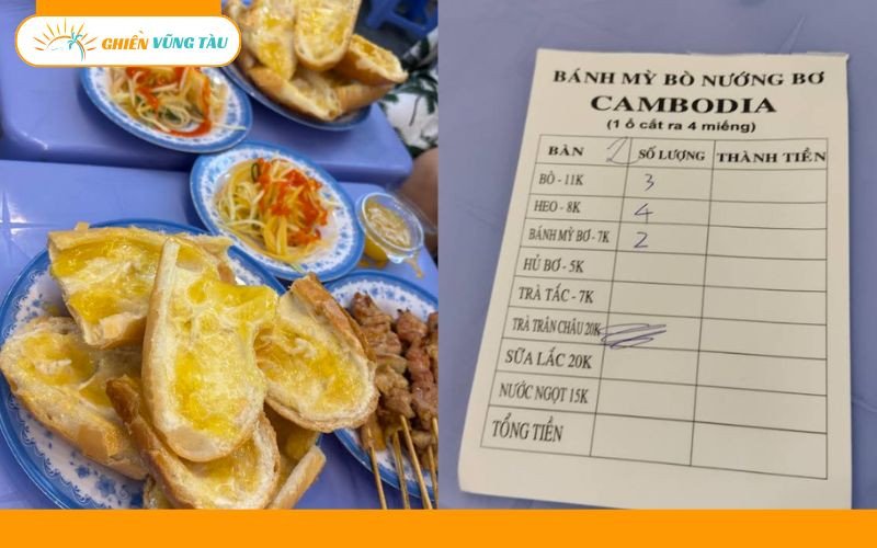 Thực đơn bánh mì Campuchia Vũng Tàu