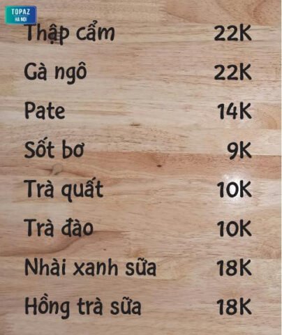 Thực đơn đa dạng của Bánh mì Vợ Ong Vàng với nhiều lựa chọn hấp dẫn và ước tính calo