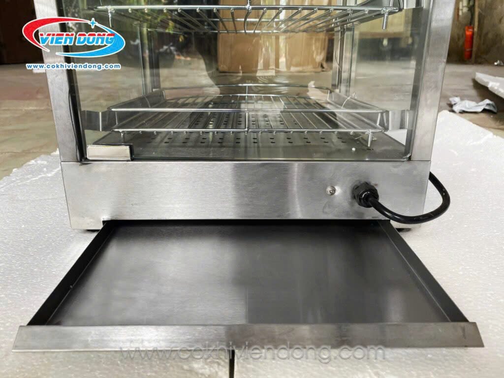 Tổng quan một tủ giữ nóng bánh mì mini với cấu tạo chắc chắn.