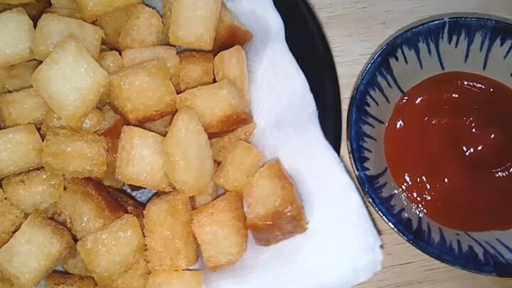 Tóp mỡ chay từ bánh mì