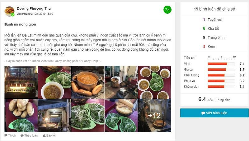 Trải nghiệm thực khách tại quán bánh mì xíu mại Bùi Thị Xuân Đà Lạt