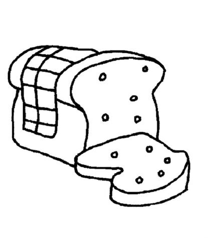 tranh tô màu ổ bánh mì baguette đơn giản