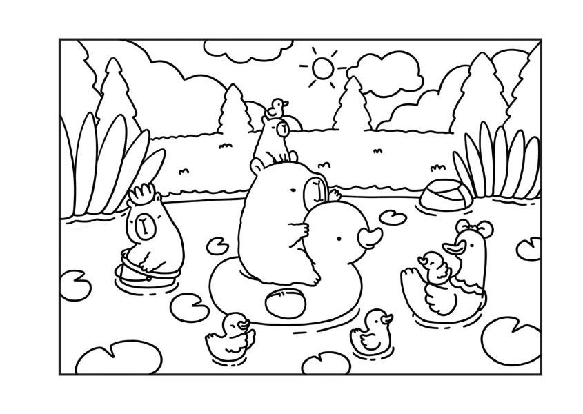 Tranh tô màu quái vật bánh mì đáng yêu và dễ thương