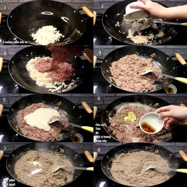 Trong giai đoạn xào pate, hãy đảm bảo xào thật đều tay để hỗn hợp ngấm gia vị và dậy mùi thơm đặc trưng, chuẩn bị cho món pate bánh mì hấp dẫn.