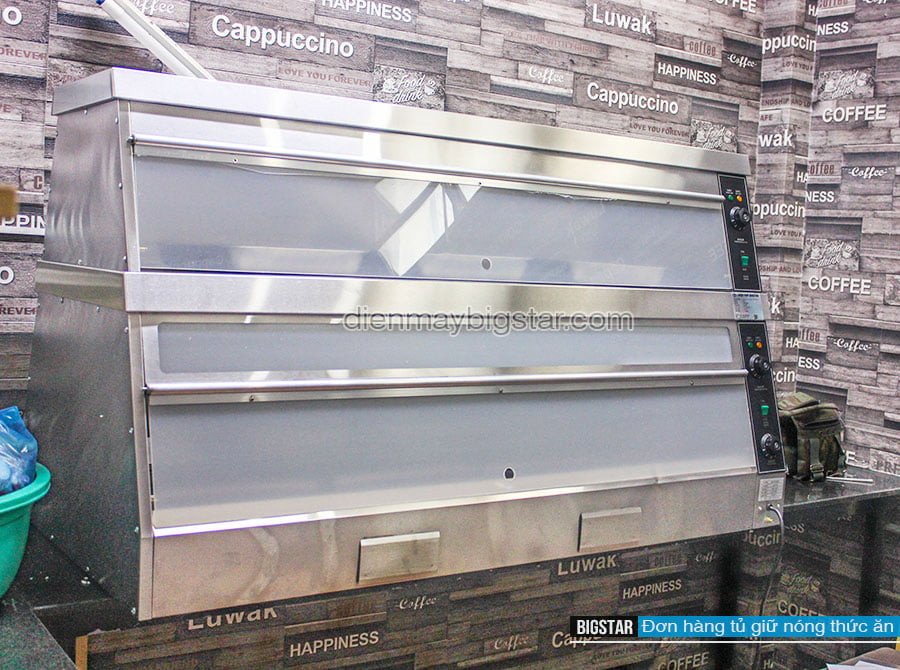 Tủ giữ nóng bánh mì với kính trong suốt